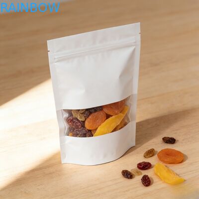 맞춤형 생분해성 방습 스탠드업 파우치 크라프트 종이 봉투 (식품 포장용)