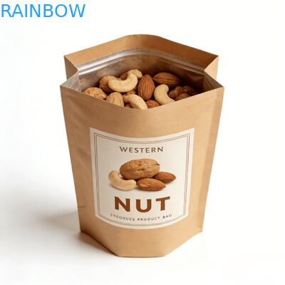 맞춤형 디지털 인쇄 Kraft 종이 열 밀봉 서드 가방 창문으로 애완 동물 음식 & 간식 수분 방지