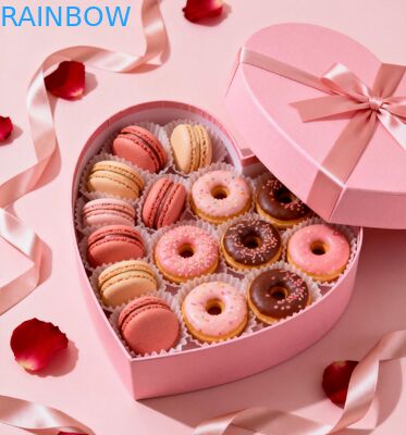 베이커리 포장 및 페이스트리 마카론을위한 사용자 정의 가능한 생분해 가능한 접이식 선물 상자