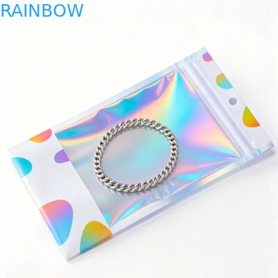 보석 귀걸이를 위한 맞춤형 PE 플라스틱 봉지 재활용 가능한 항 산화 일면 투명한 지퍼 잠금 저장 가방