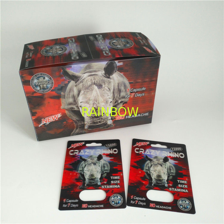 코뿔소 69 빨간 표범 3d는 남성 캡슐을 위한 주문 크기를 포장하는 플라스틱 물집을 카드에 적습니다
