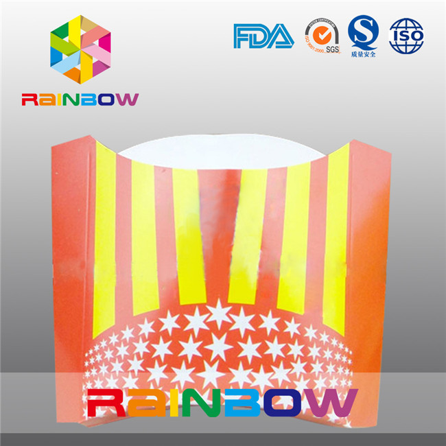 상자를 포장하는 감자 튀김을 위한 처분할 수 있는 접히는 종이 포장 상자