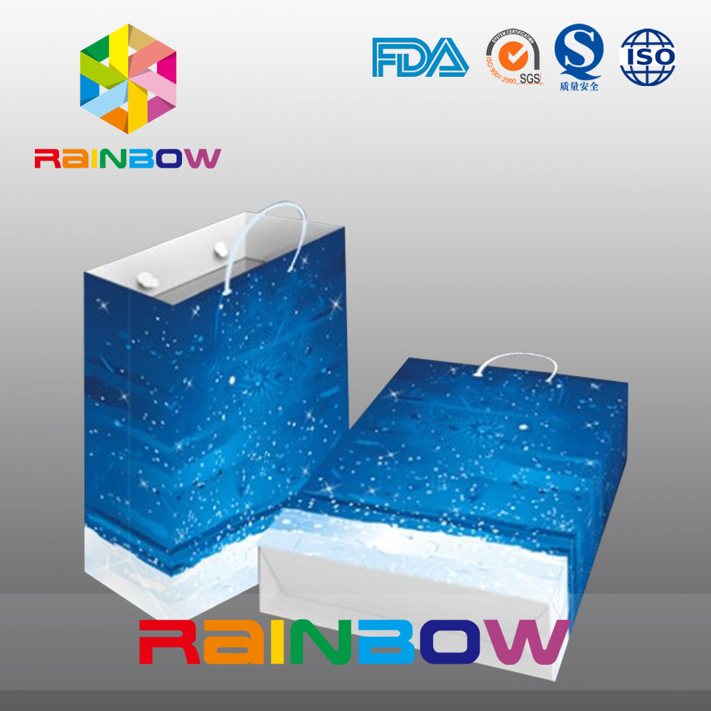 꿈결 같은 물색을 위한 손잡이를 가진 디자인에 의하여 주문을 받아서 만들어지는 종이 봉지