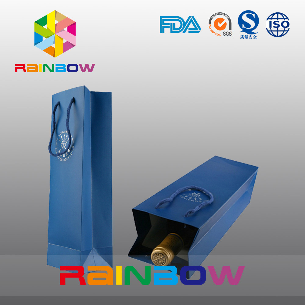 술병은 종이 봉지/로고 인쇄를 가진 관례에 의하여 Kraft 인쇄된 종이 봉지 주문을 받아서 만들었습니다