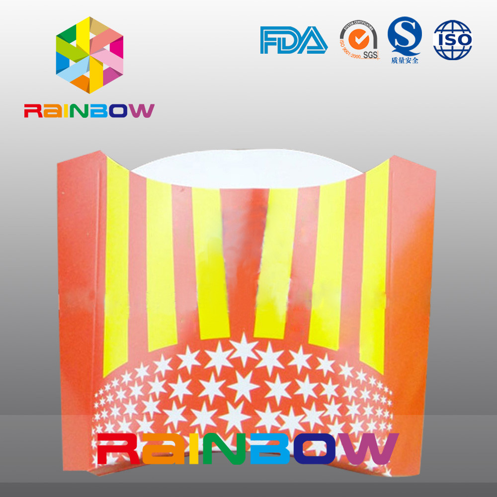 생물 분해성 처분할 수 있는 종이상자 감자 튀김 포장을 나르십시오