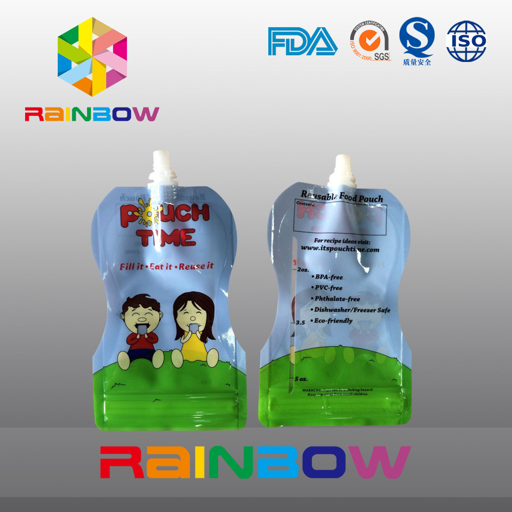 자유로운 유형은 5개 Oz 지퍼 Reclosbale를 가진 Babay 음식을 위해 포장하는 주머니를 위로 서 있습니다