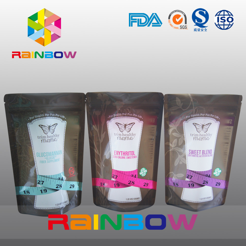 플라스틱 지플락 밑바닥 삼각천은 설탕/사탕/향미료 포장을 위해 자루에 넣습니다