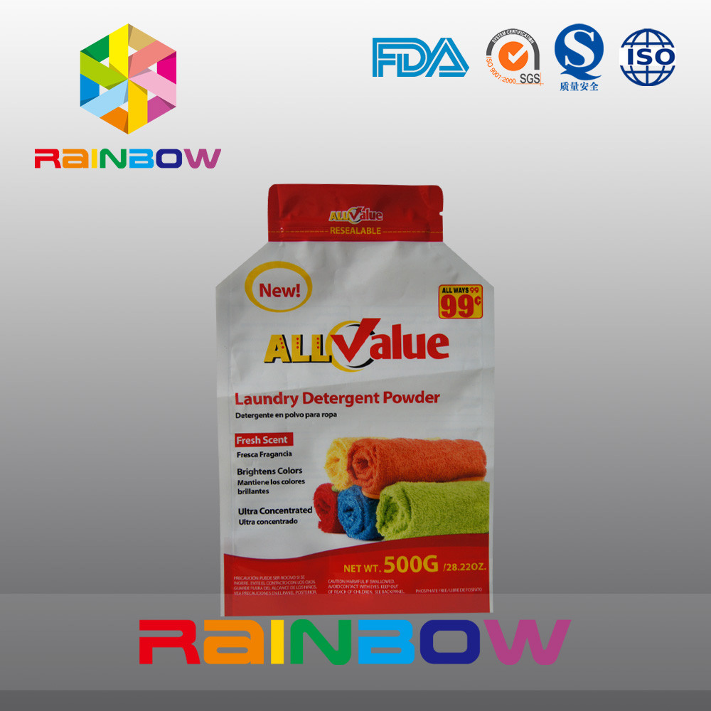 주문을 받아서 만드는 500g 세탁제 분말/씻기 분말을 위한 플레스틱 포장 부대 인쇄