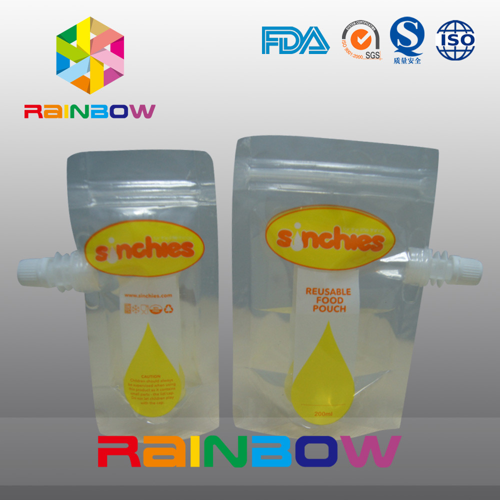 액체 주스 주머니, 지퍼 음료 주머니 사진 요판 인쇄를 위로 서 있으십시오