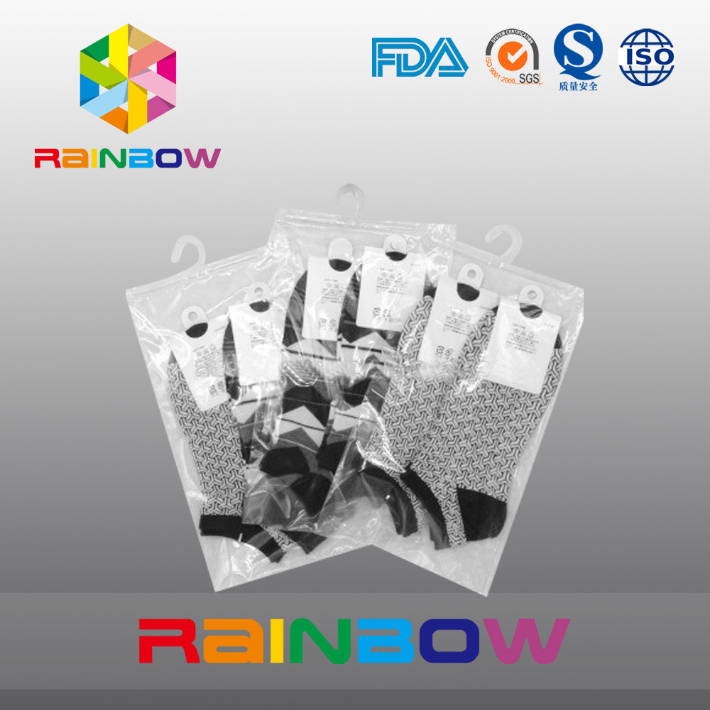 지퍼를 가진 로고 인쇄 공간 플라스틱 지플락 부대/거는 걸이 부대를 주문을 받아서 만드십시오