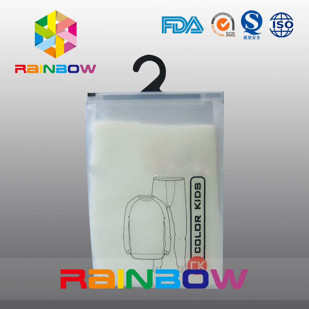 아이 피복을 위한 Ziplock를 가진 거는 부대를 포장하는 서리로 덥은 PVC 플라스틱 주머니