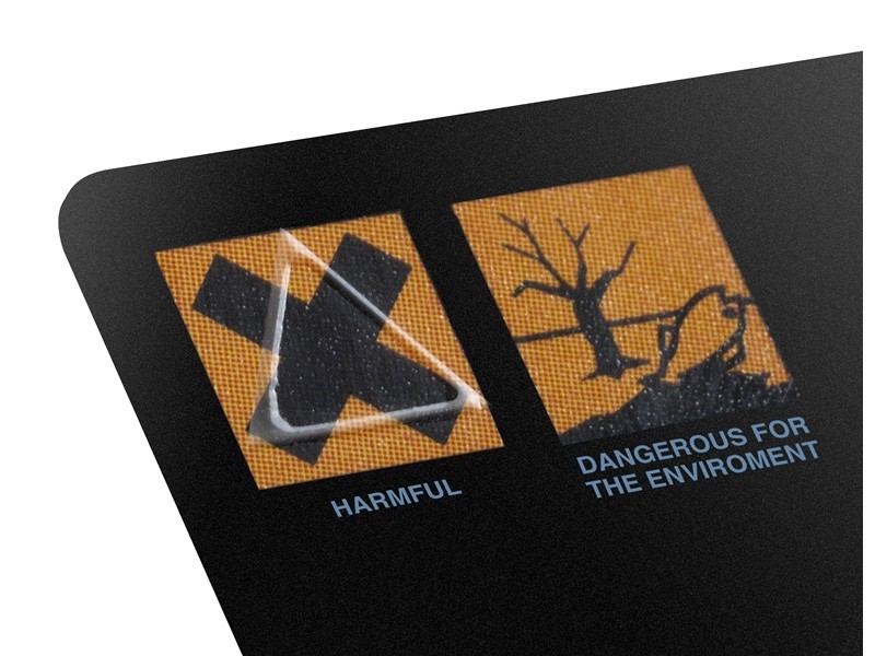 투명한 스티커/촉감 경고 레벨이 25mm 직경 삼각형 수축 소매에 의하여 레테르를 붙입니다