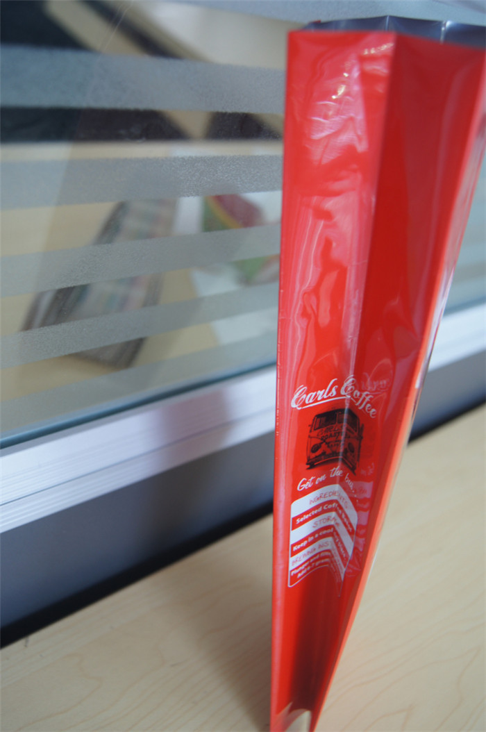 벨브, 빨간 녹색을 가진 주문을 받아서 만들어진 옆 삼각천 알루미늄 호일 1회분의 커피 봉지