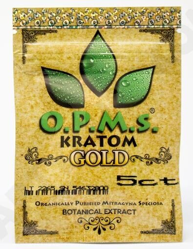 5ct OPMS 금 kratom 지플락 추출물은 포장 부대/3 옆 물개 ziplock 부대를 요약합니다