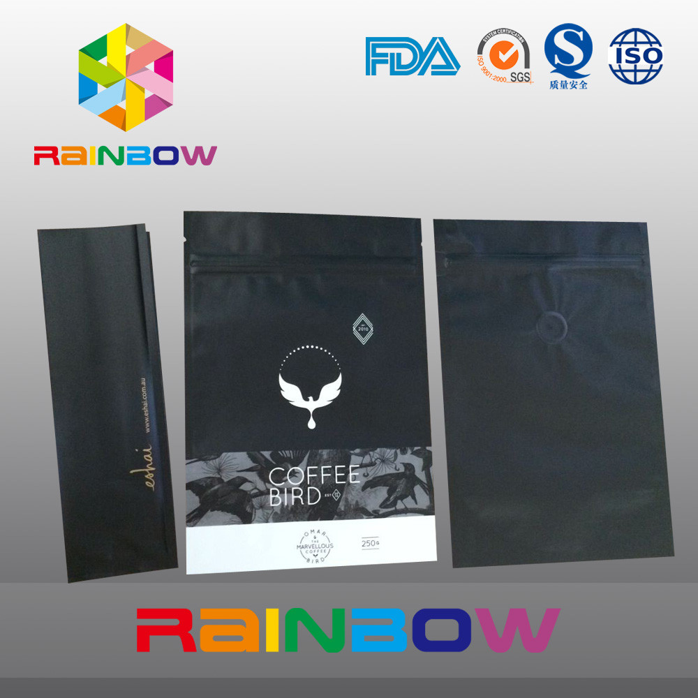 250g 매트 바닥 삼각천 부대는, 커피 포장을 위한 주머니 부대를 위로 서 있습니다