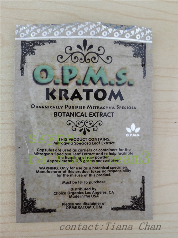 지플락 금 3ct 알루미늄 호일 opms kratom 분말을 포장하는 초본 향