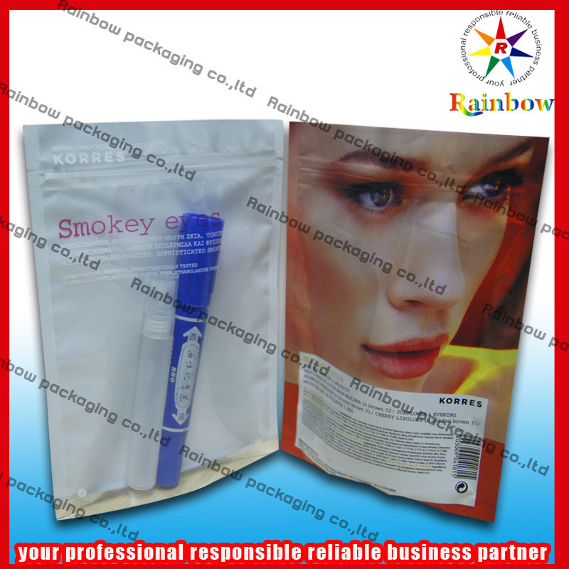알루미늄 호일 화장용 포장 부대 Bpa 자유롭게 Zip 자물쇠에