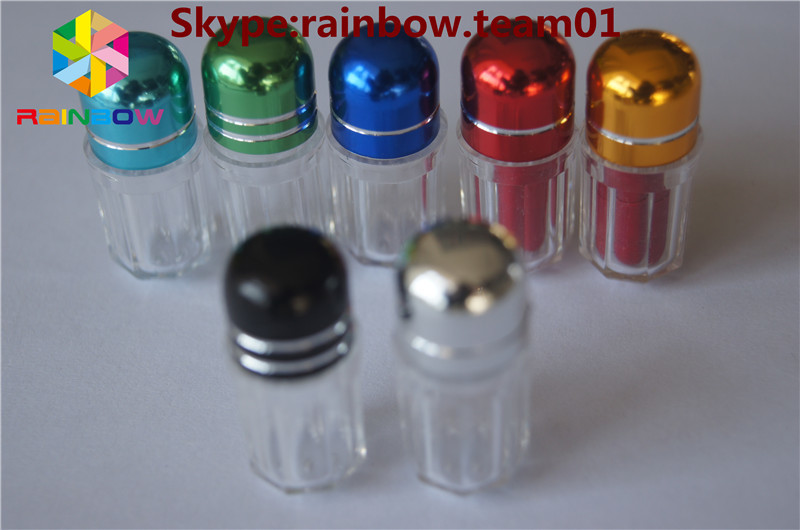 반지 뚜?? 이 있는 성약 병/ 캡슐 모양 용기