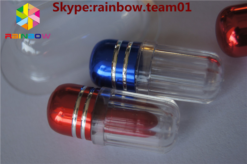 플라스틱 컨테이너 캡슐 성 약 병 금속 캡슐 모양 캡슐 컨테이너 도매 알약 병 알약 캡슐