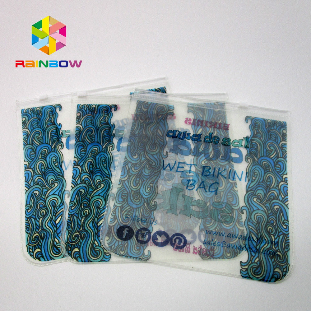 투명한 PVC 부대 비키니 부대, EVA 지퍼를 가진 플라스틱 수영복 부대