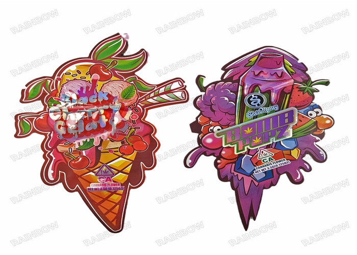 불규칙한 다이는 금속성 3.5g 고급 품질 불규칙한 모양 플라스틱 지퍼 마일라 식품 포장을 줄였습니다