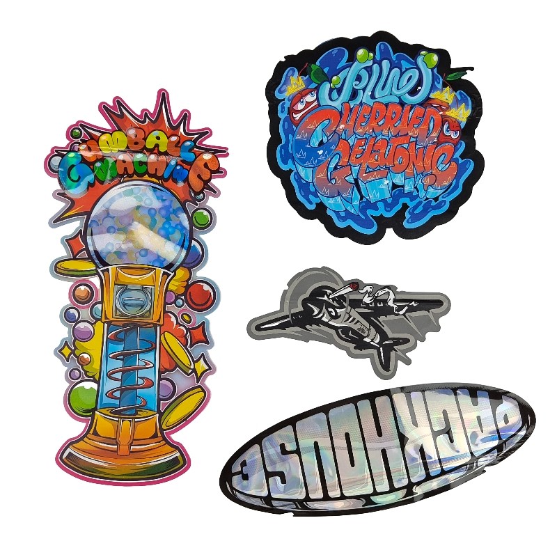 관습 3.5g - 28g 빛나는 홀로그램은 식품 힘 쿠키를 위한 마일라 가방 특별 형상을 다이 컷합니다