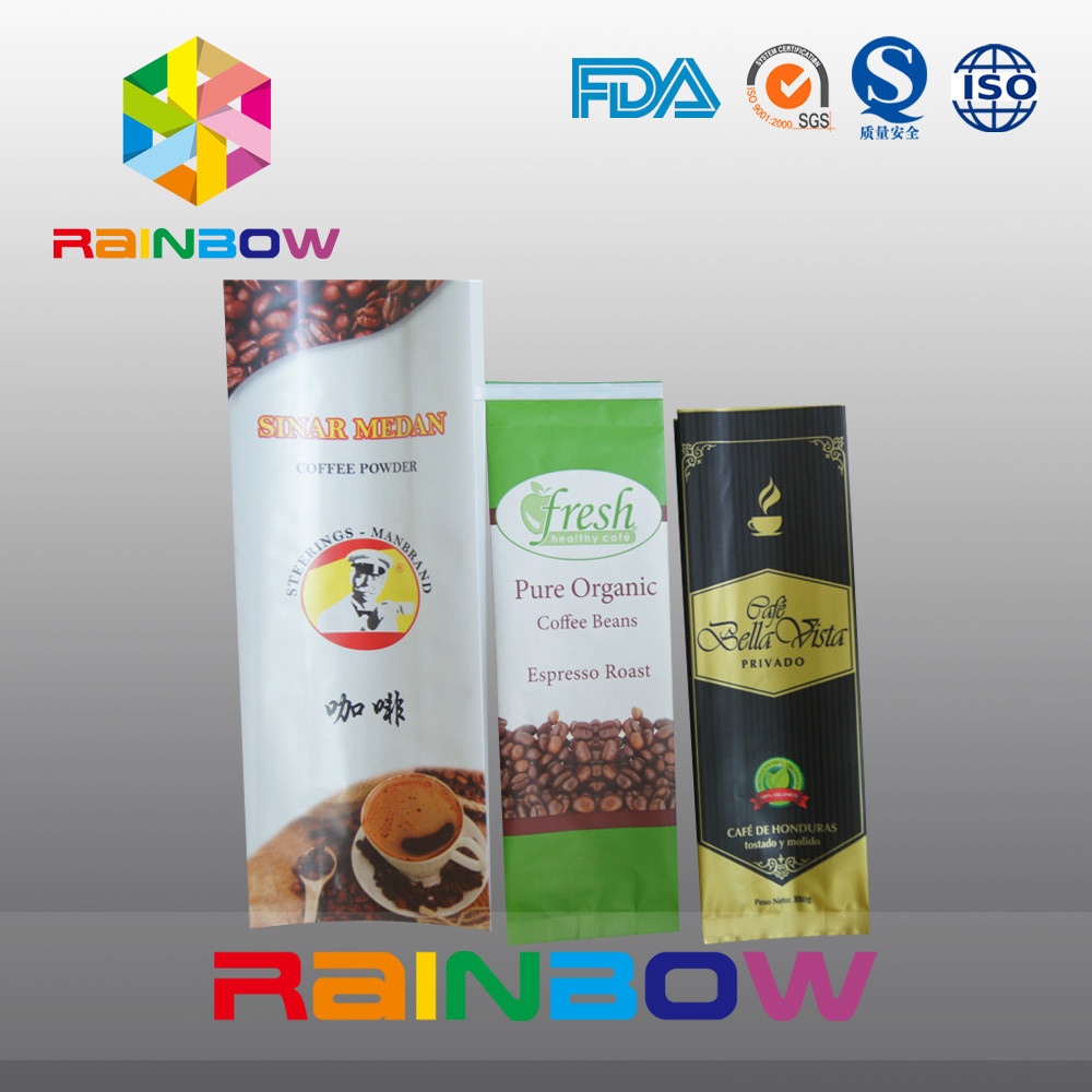 12oz 벨브/주문 인쇄를 가진 백색 옆 삼각천 커피 포장 부대