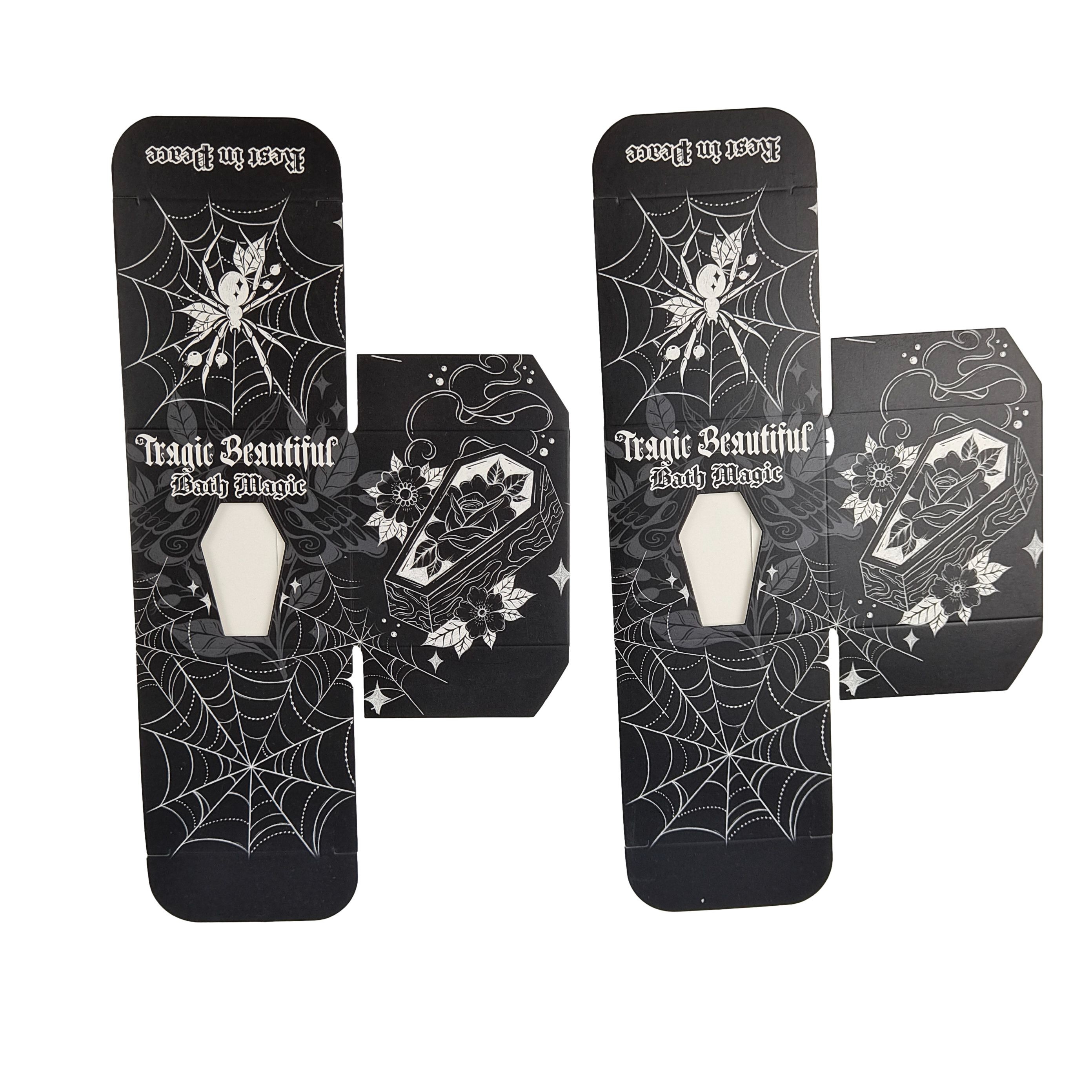 고품질 맞춤형 사각형 검은 종이 상자 특수 전면 구멍 창문 음식 포장 흰색 고지 선물 상자