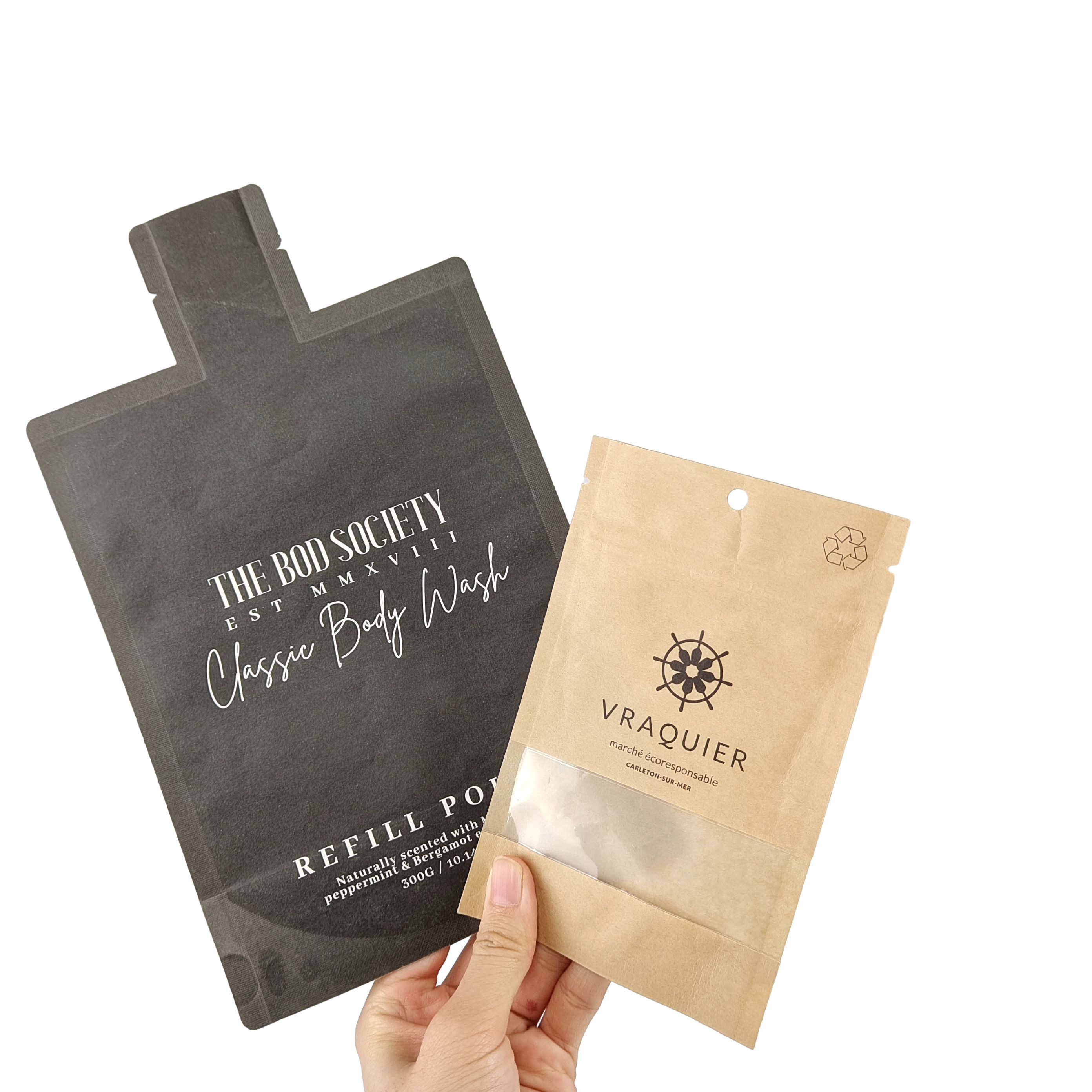 평평한 냄새 방지 금속 포일 견과류 Mylar Heal Seal Bags Pouch Frosted Window Texture With Hang Hole 세면적 인 밀봉 가방