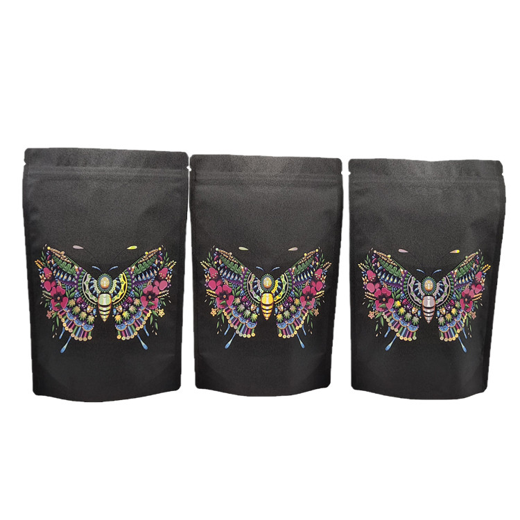 소매 주문 환경 친화적 인 크래프트 종이 포장 봉지 스팟 자외선 다시 닫을 수 있는 Mylar 봉지 향신료 단백질 분말