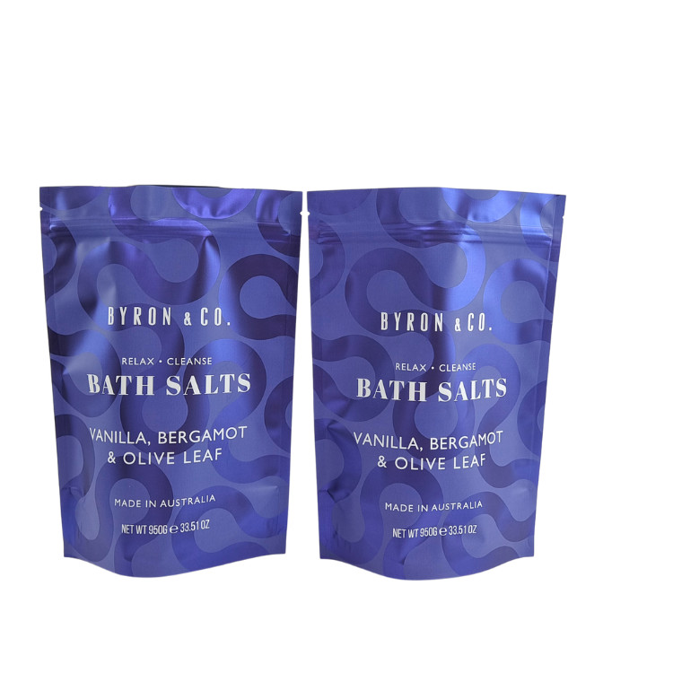 매트 프린트 재 닫을 수 있는 포장 가방 지프 잠금 플라스틱 욕실 소금 몸 스크럽 서 있는 지프 가구