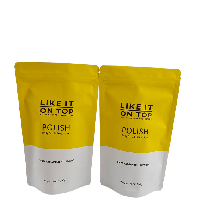 매트 프린트 재 닫을 수 있는 포장 가방 지프 잠금 플라스틱 욕실 소금 몸 스크럽 서 있는 지프 가구