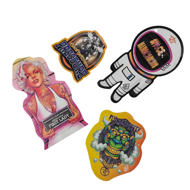 사용자 지정 Ziplock 특수 모양 플라스틱 어린이 보호 냄새 방지 과자 가방 Mylar 패키지 3.5g 7g 사용자 지정 모양 Mylar 가방