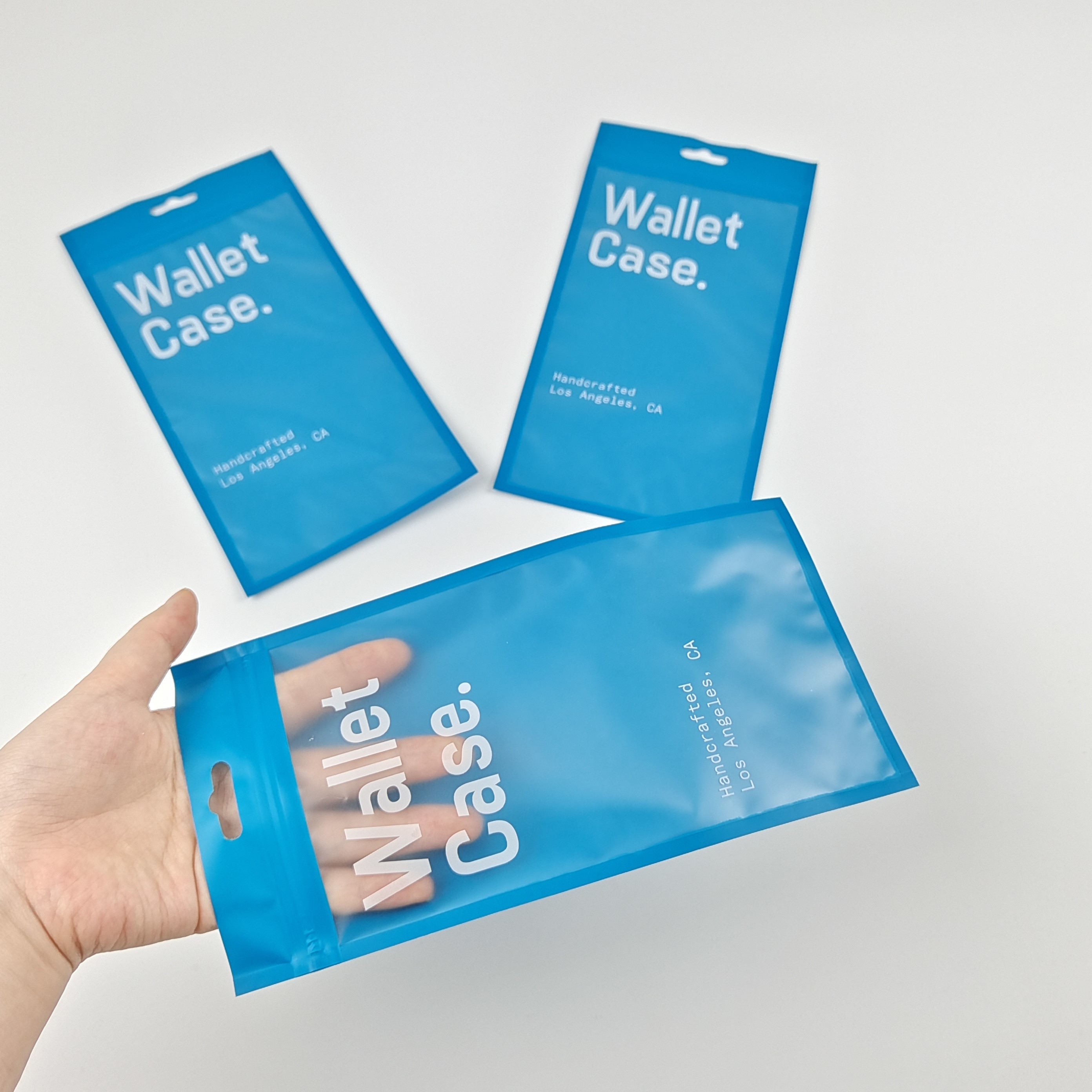 3면 봉쇄 Zipper 평면 지갑 케이스 전화 케이스 플라스틱 포장 가방