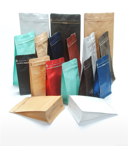 인쇄된 크래프트 종이 포장 봉지 평면 바닥 커피 봉지