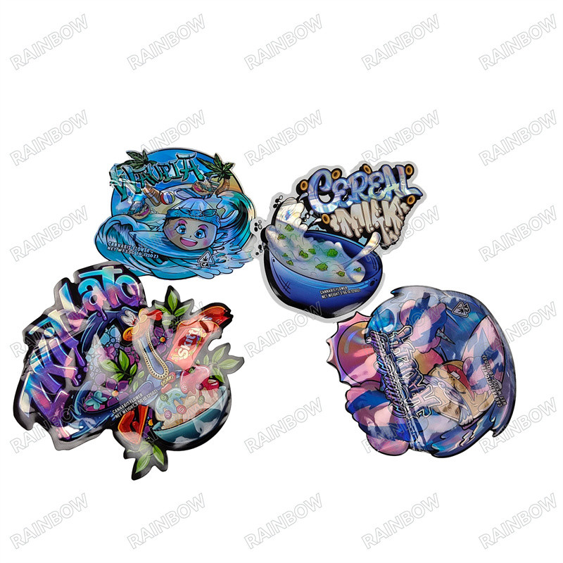 CMYK 판톤 색상 3.5g 7g 14g 28g 환경 친화적 인 잉크로 된 특수 모양 가방