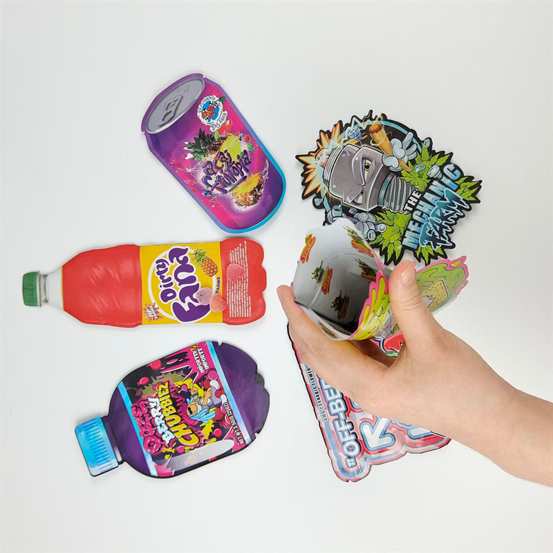 사용자 지정 로고 인쇄 디자인 3.5g 다이 커트 주식 가방 불규칙 냄새 방지 가방 다이 커트 마이러 지퍼 가방