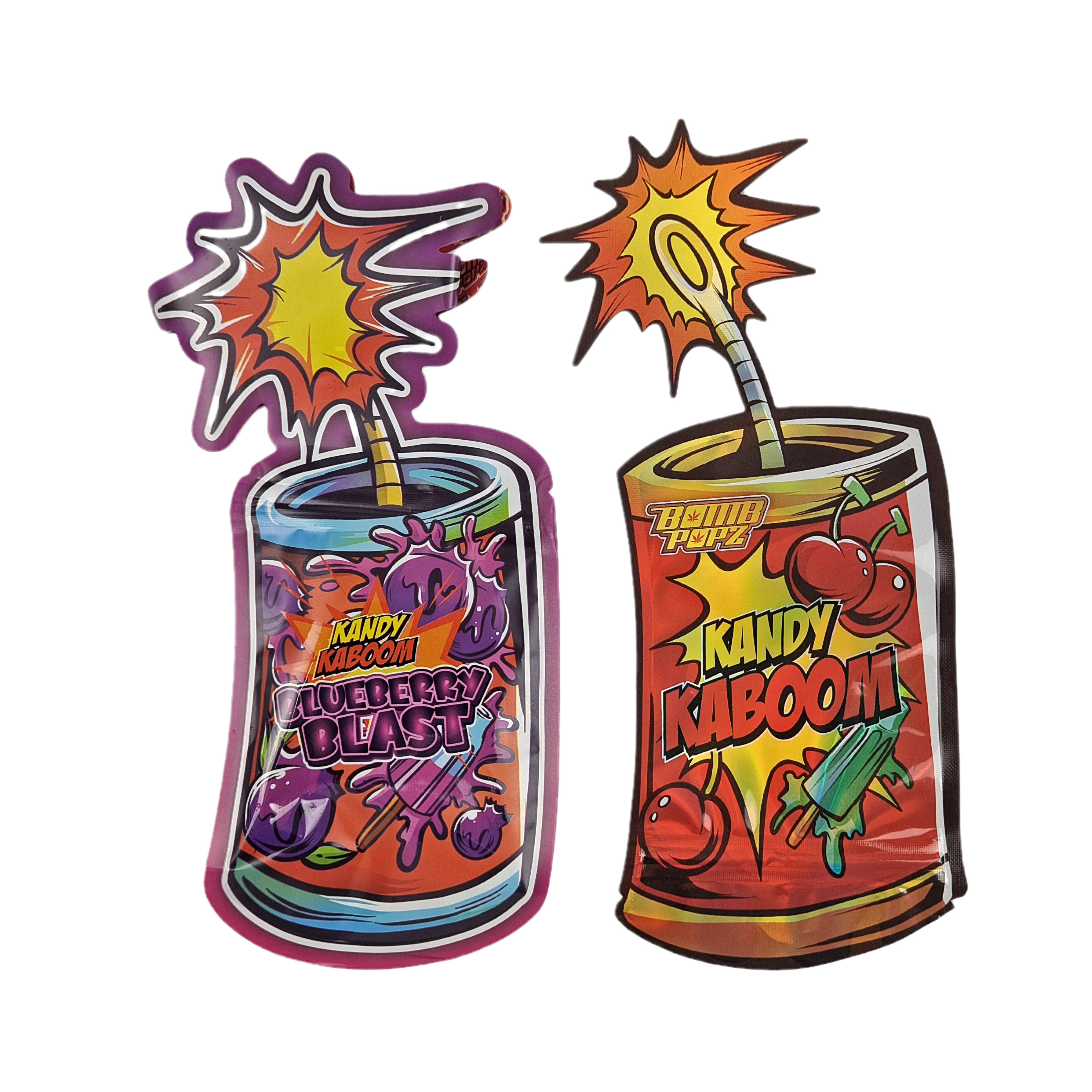 맞춤형 디자인 인쇄 된 다이 커트 지플록 특수 모양 불규칙 플라스틱 포장 3.5g 마이러 가방