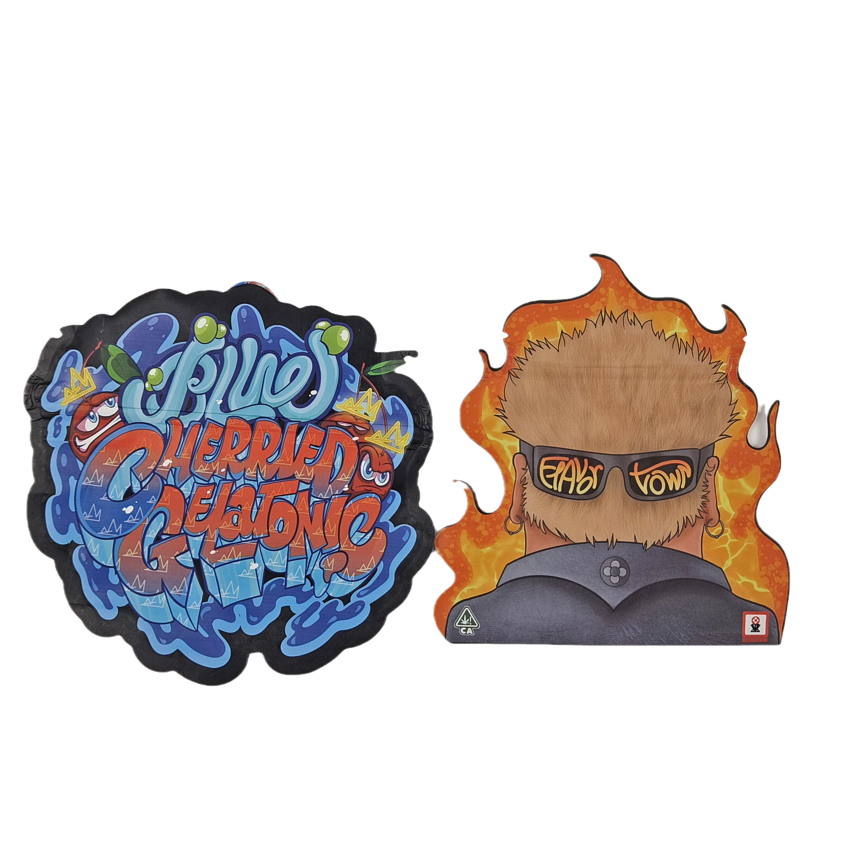 맞춤형 디지털 프린팅 가방 포장 홀로그램 필름 다이 커트 특수 모양 Ziplock 플라스틱 Mylar 3.5g 다이 커트 가방