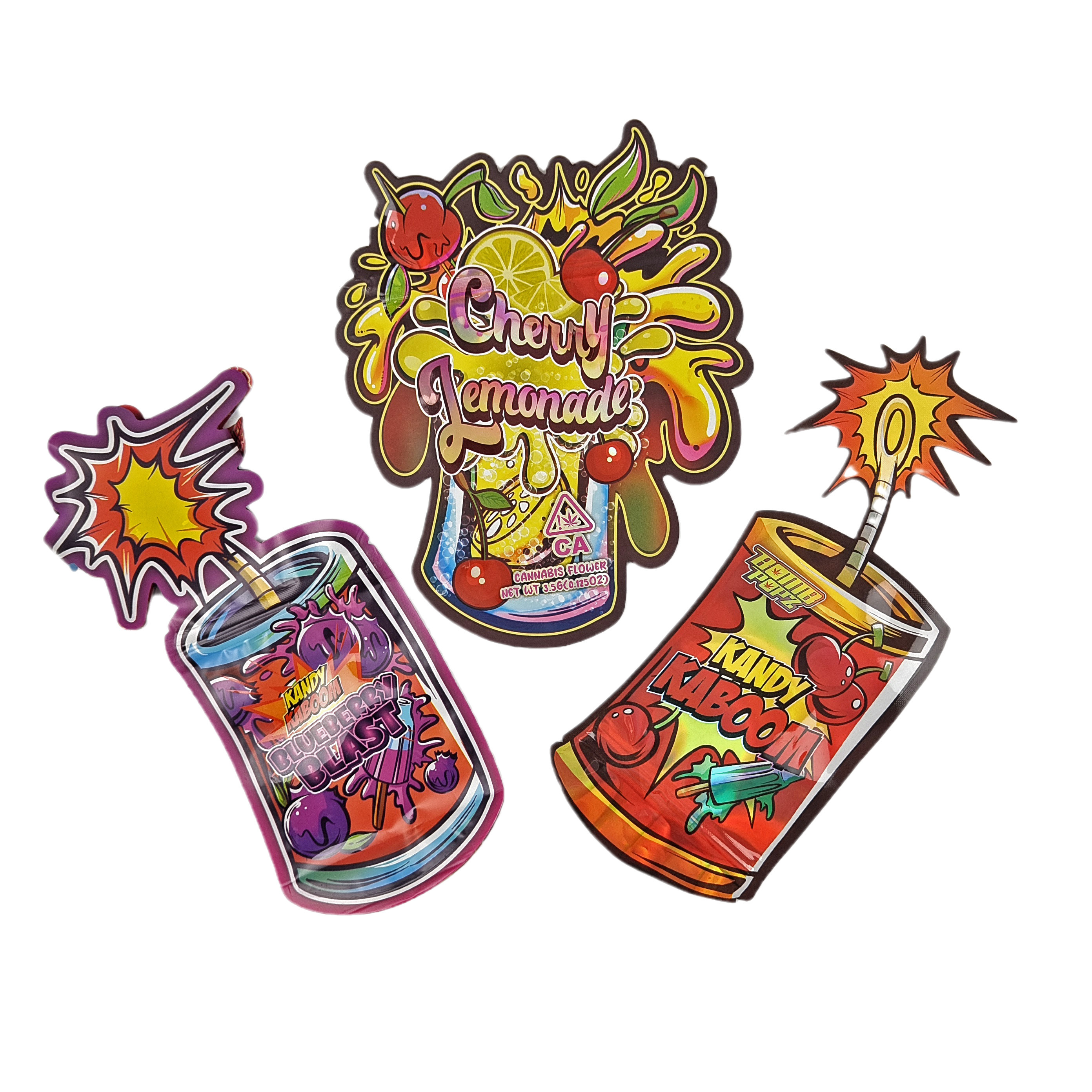 불규칙한 모양의 패키지 칩로크 홀로그래프 필름 3.5g 냄새 방지 다이 커트 마이러 가방