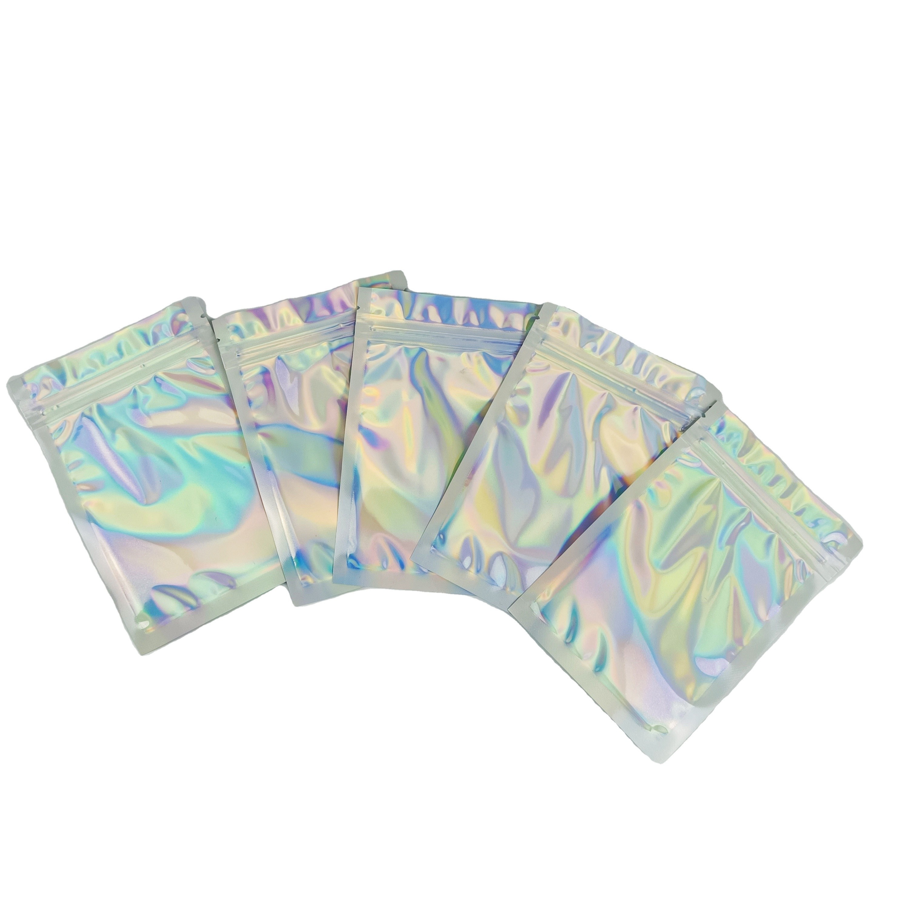 맞춤형 로고 Zip 잠금 가방 평면 홀로그램 필름 미니 마이러 3면 봉인