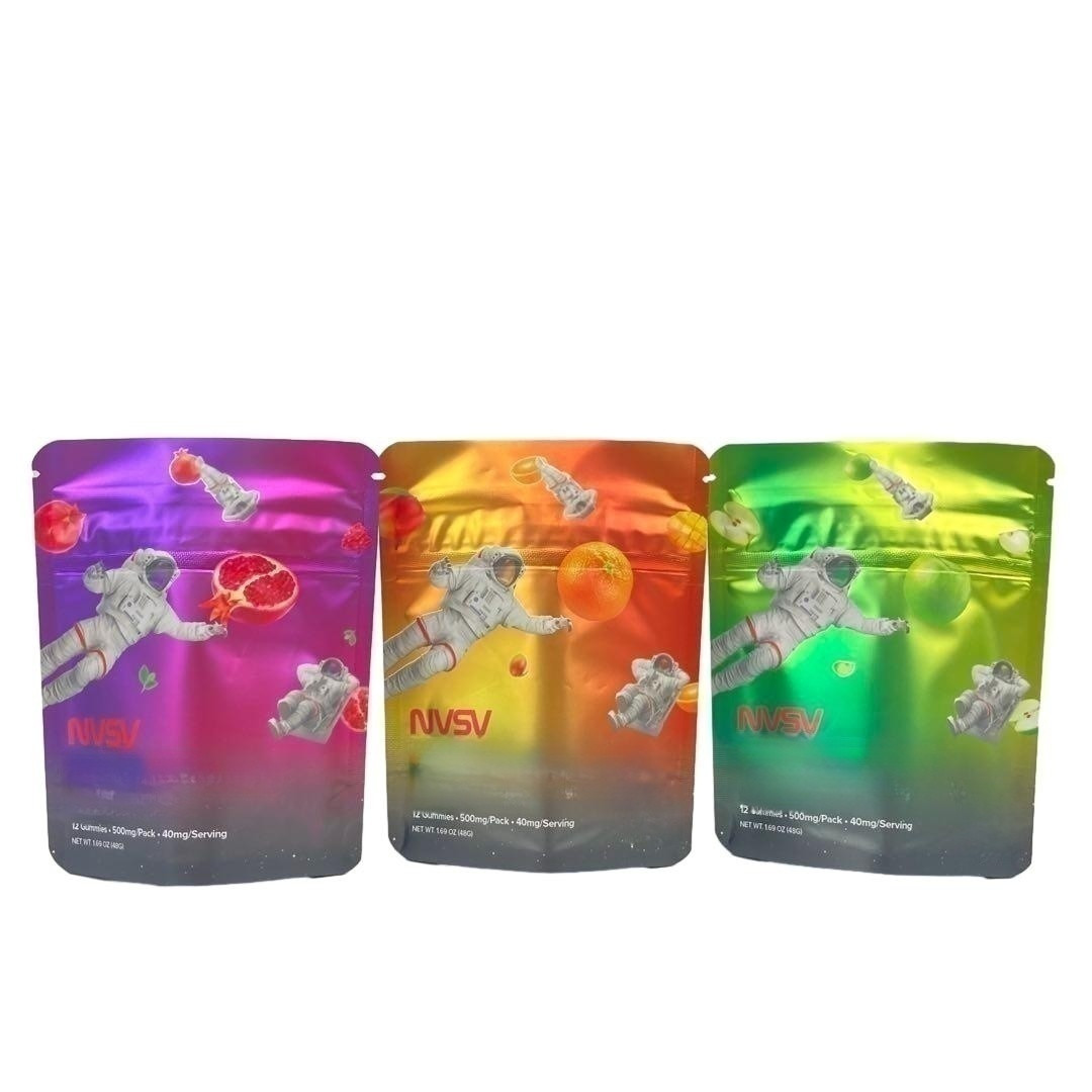 3.5 그램 플라스틱 봉지 포장 사용자 지정 라벨 인쇄 된 CBD 쿠키 다시 닫을 수 있습니다