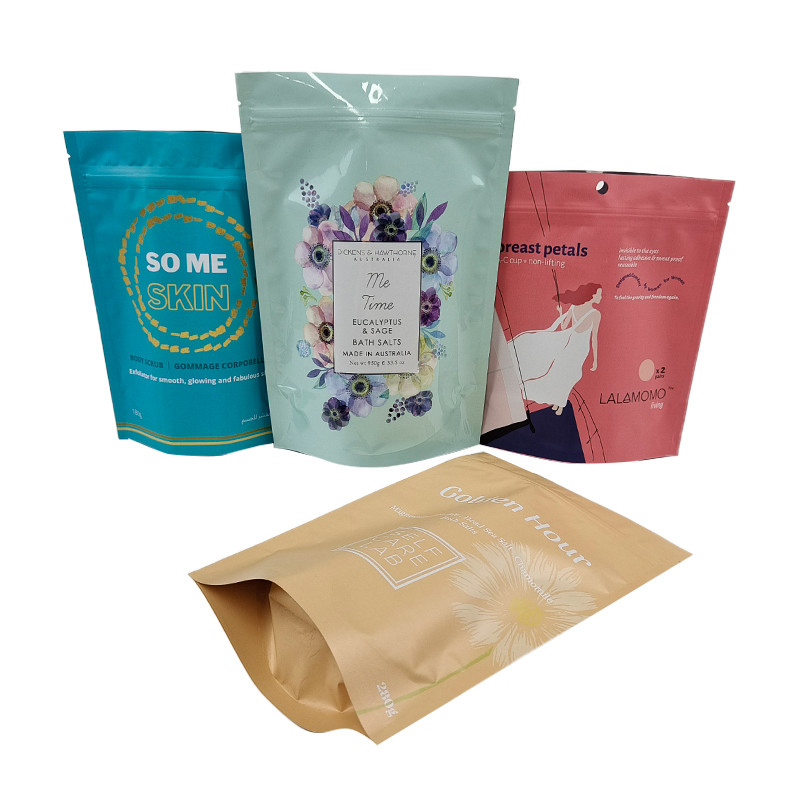 맞춤형 및 화장품 샘플 패키지를위한 서드업 지퍼 가방