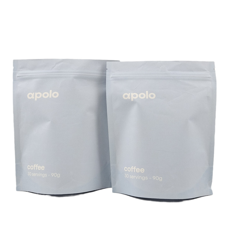 핫 세일 큐스트 엠프린트 에코 친화적 인 커피 단백질 분말에 대한 재 닫을 수 있는 크래프트 종이 봉지