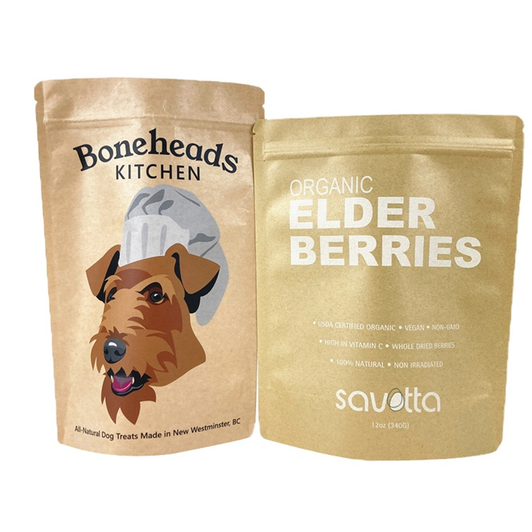 디지털 프린팅 사용자 지정 로고 흰색 크래프트 종이 가방 망고 파우더 견과류 애완 동물 식품 생분해성 냄새 방지 종이 패키지