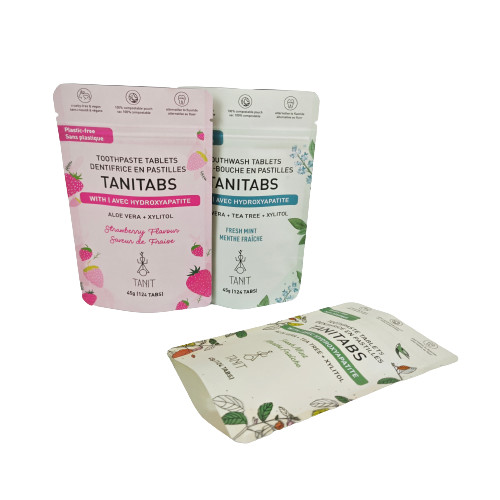 디가스 밸브 예 차 봉지 서 있는 봉지 용 포장 Kraft 종이 봉지