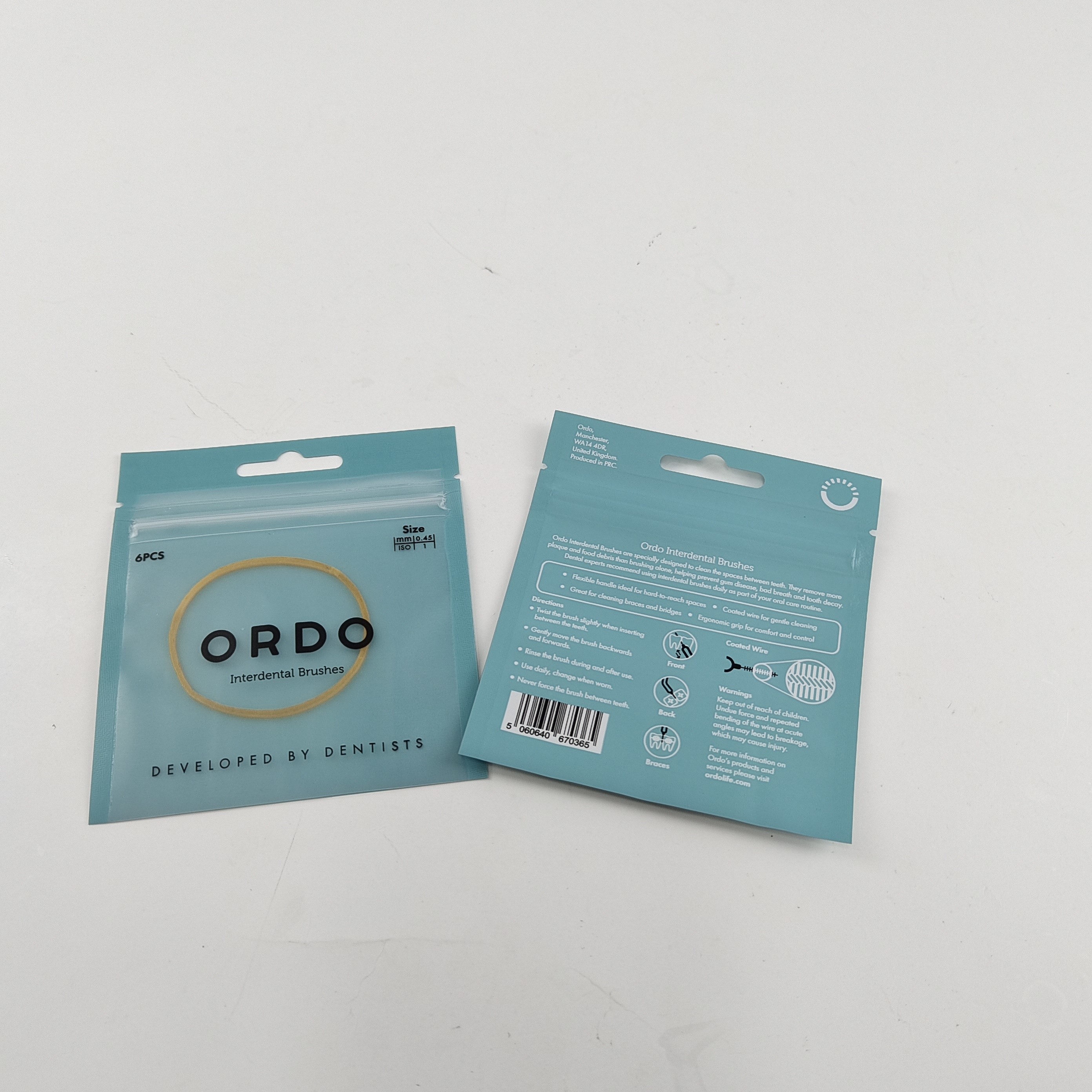 환경 친화적 인 가장 많이 팔리는 재활용 가능한 치아 관리용 세 면 밀폐 봉지