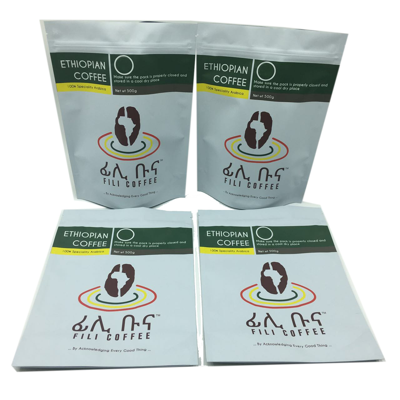 광택이 없는 끝 포일은 위로 서 있습니다 지퍼 포장 부대 500g 1회분의 커피 봉지를 일렬로 세웠습니다