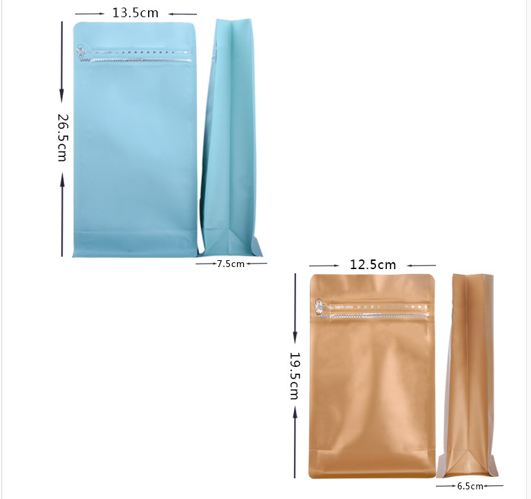 재사용할 수 있는 광택이 없는 까만 플라스틱 주머니 포장은 커피 콩을 위한 주머니를 위로 서 있습니다