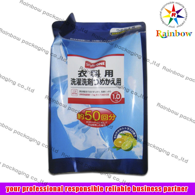 OPP는 세제를 위한 알루미늄 호일 주머니 포장 부대를 위로 서 있습니다